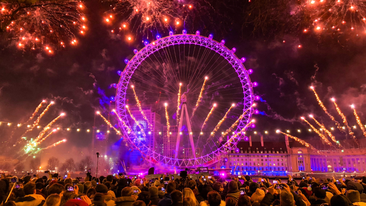 Fireworks in London at NYE