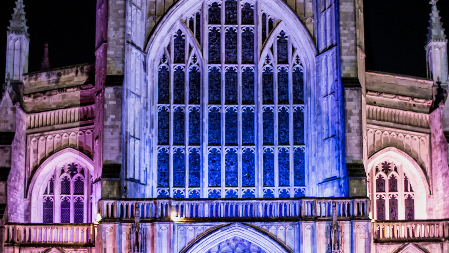 Winchester Cathedral at night