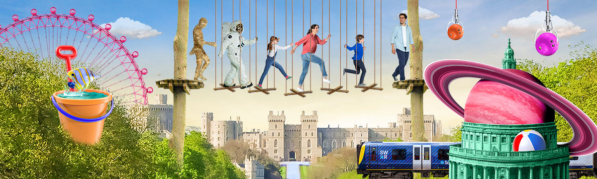 SWR brand campaign Go Ape, Windsor Castle and London Eye