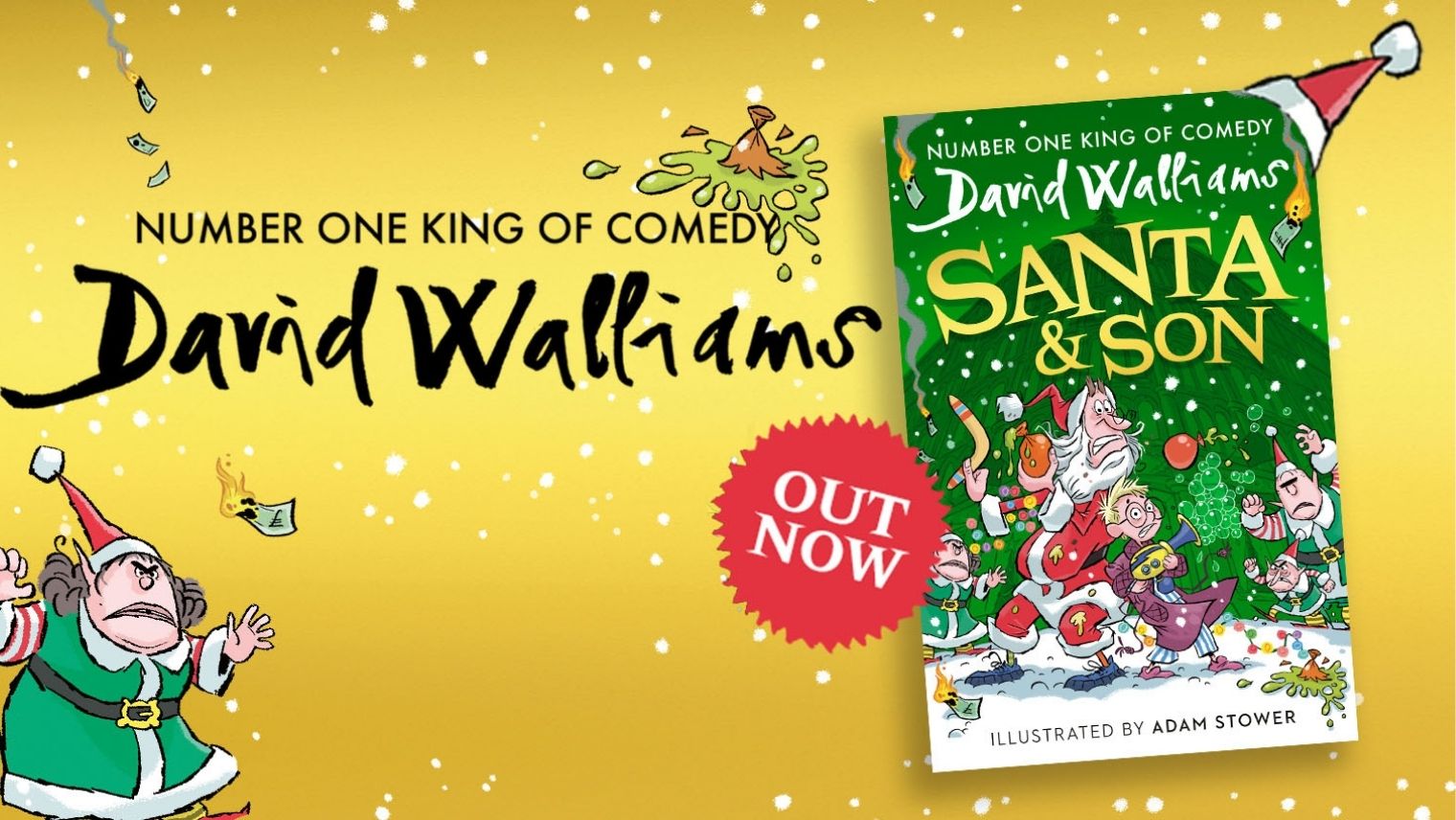 David Walliams Santa and Son book promo