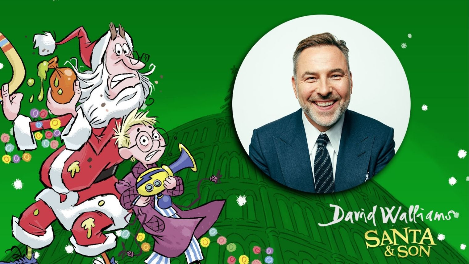 David Walliams Santa and Son book promo