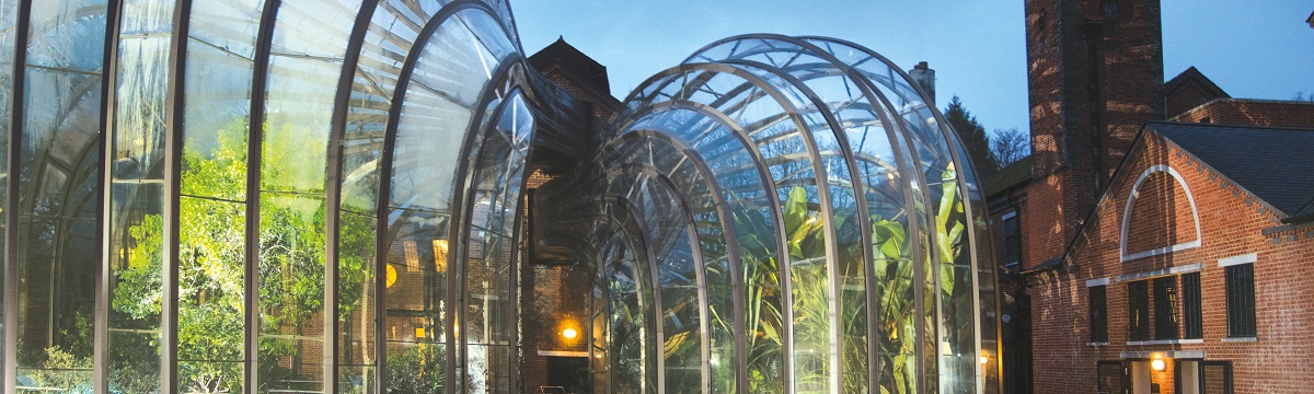 Jumbotron - landscape shot of the Bombay Sapphire greenhouses