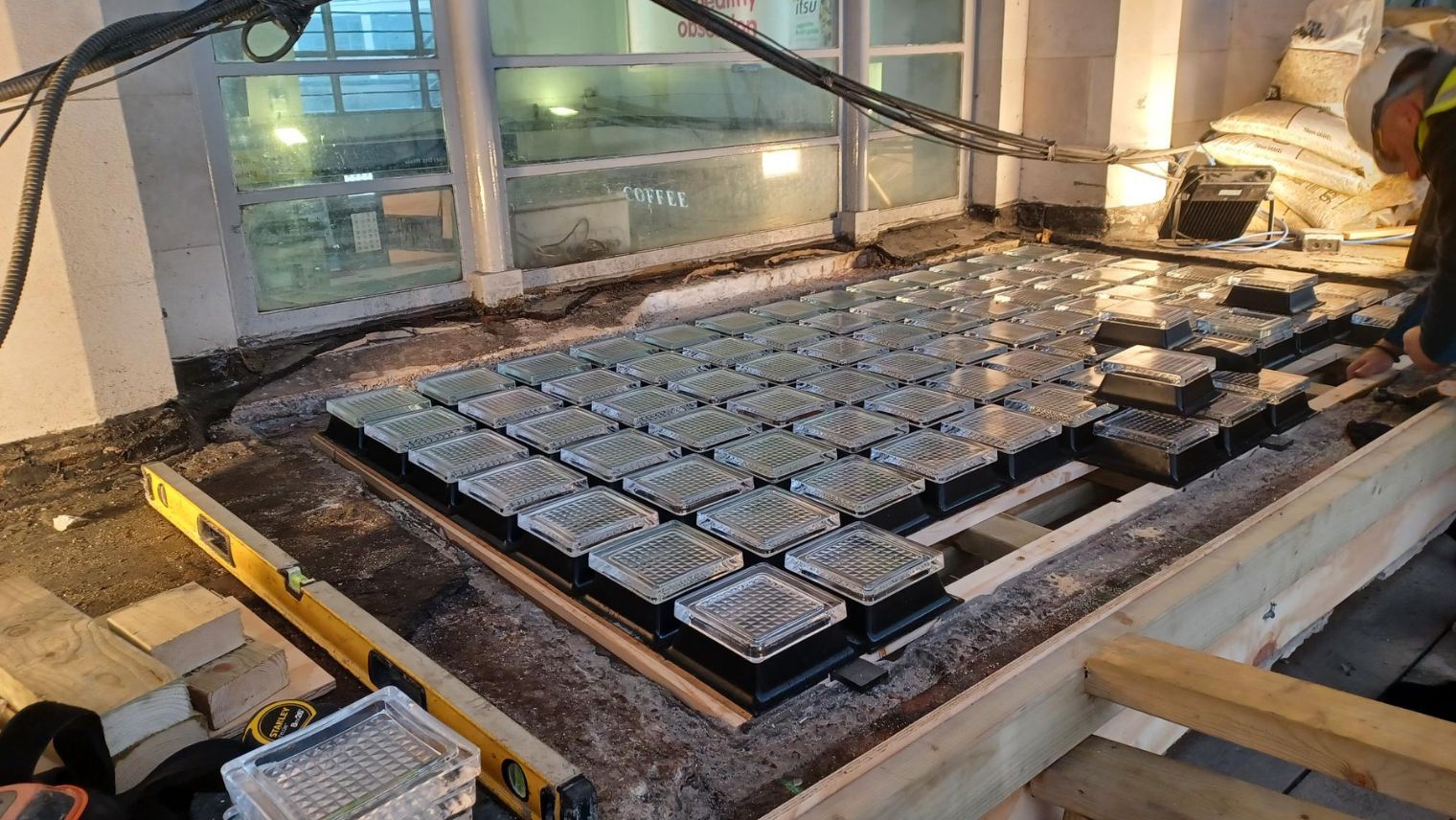 Skilled installation of the new Luxcrete rooflights for Richmond Station - South Western Railway