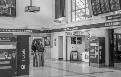 A photograph of part of the booking hall at Richmond station today - South Western Railway