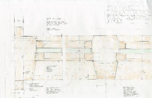 The architect’s sketches of the details of the shop front joinery at Richmond station - South Western Railway
