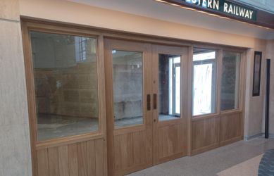 Shop front at Richmond station after restoration - South Western Railway