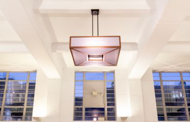 The modern interpretation chandelier at Richmond station - South Western Railway