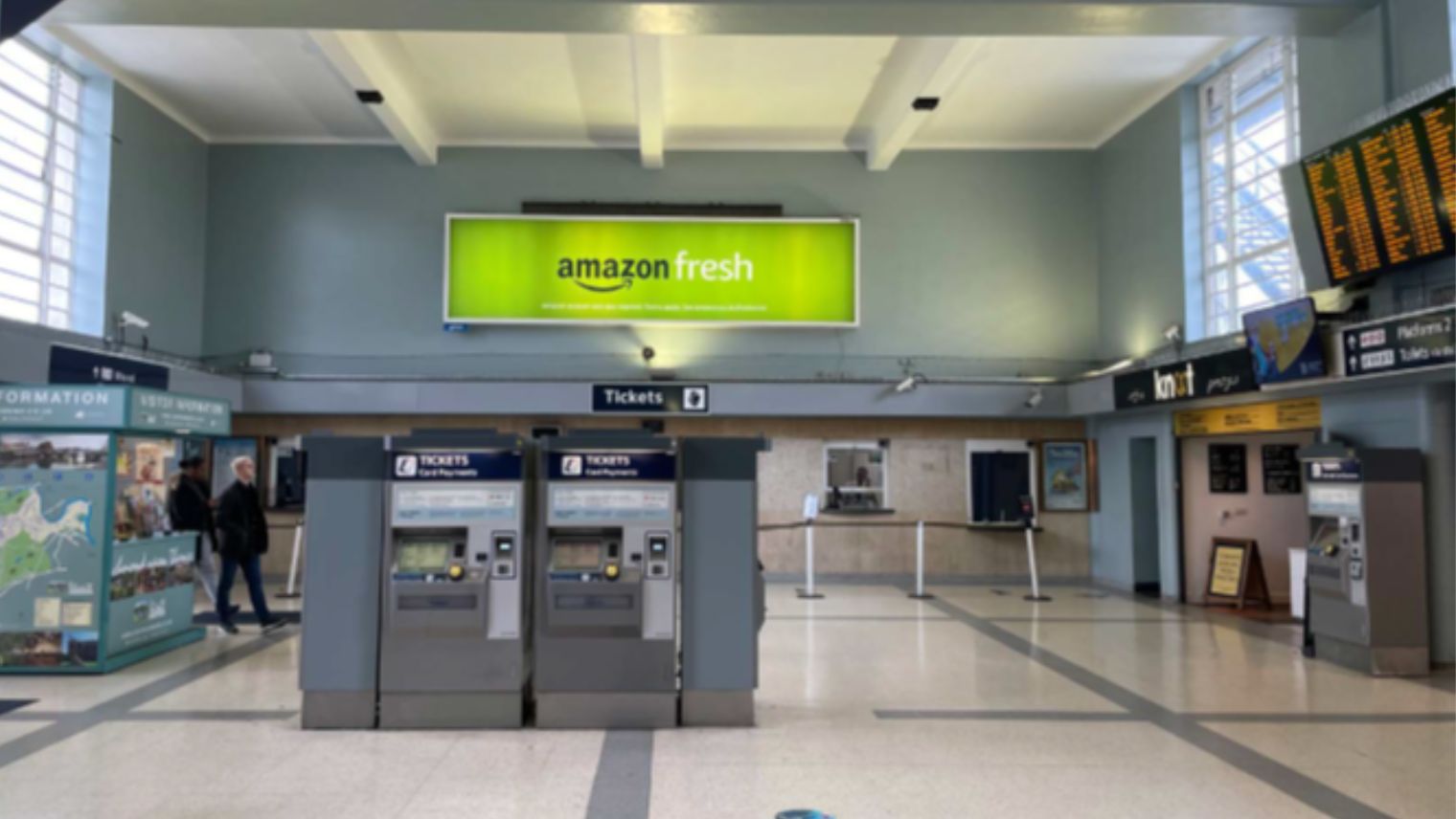 Richmond station booking hall before restoration - South Western Railway