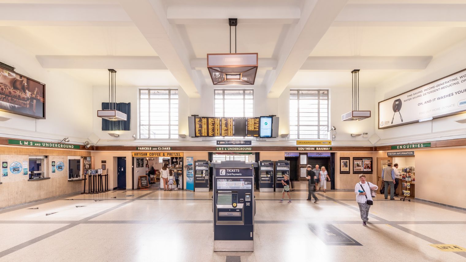 Richmond station booking hall after restoration. Photograph by Nina Carrington - South Western Railway