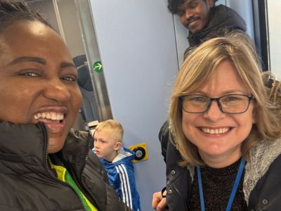Onboard a South Western Railway train on a Travel With Confidence programme day