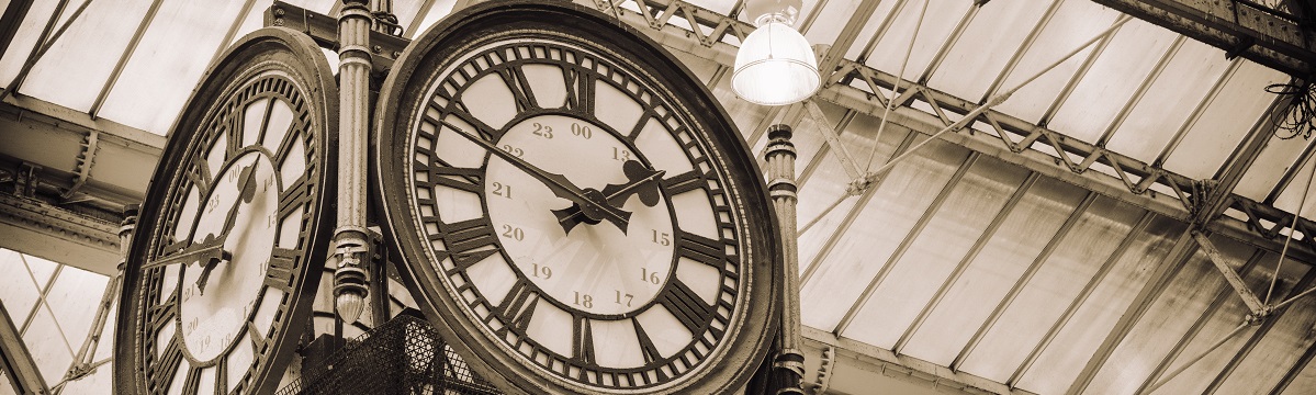 The Main clock on the concourse at London Waterloo train station  