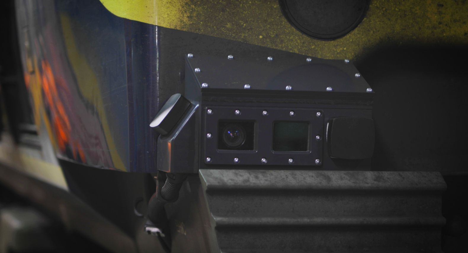 Thermal imaging camera fitted on front of train to inspect track for defects