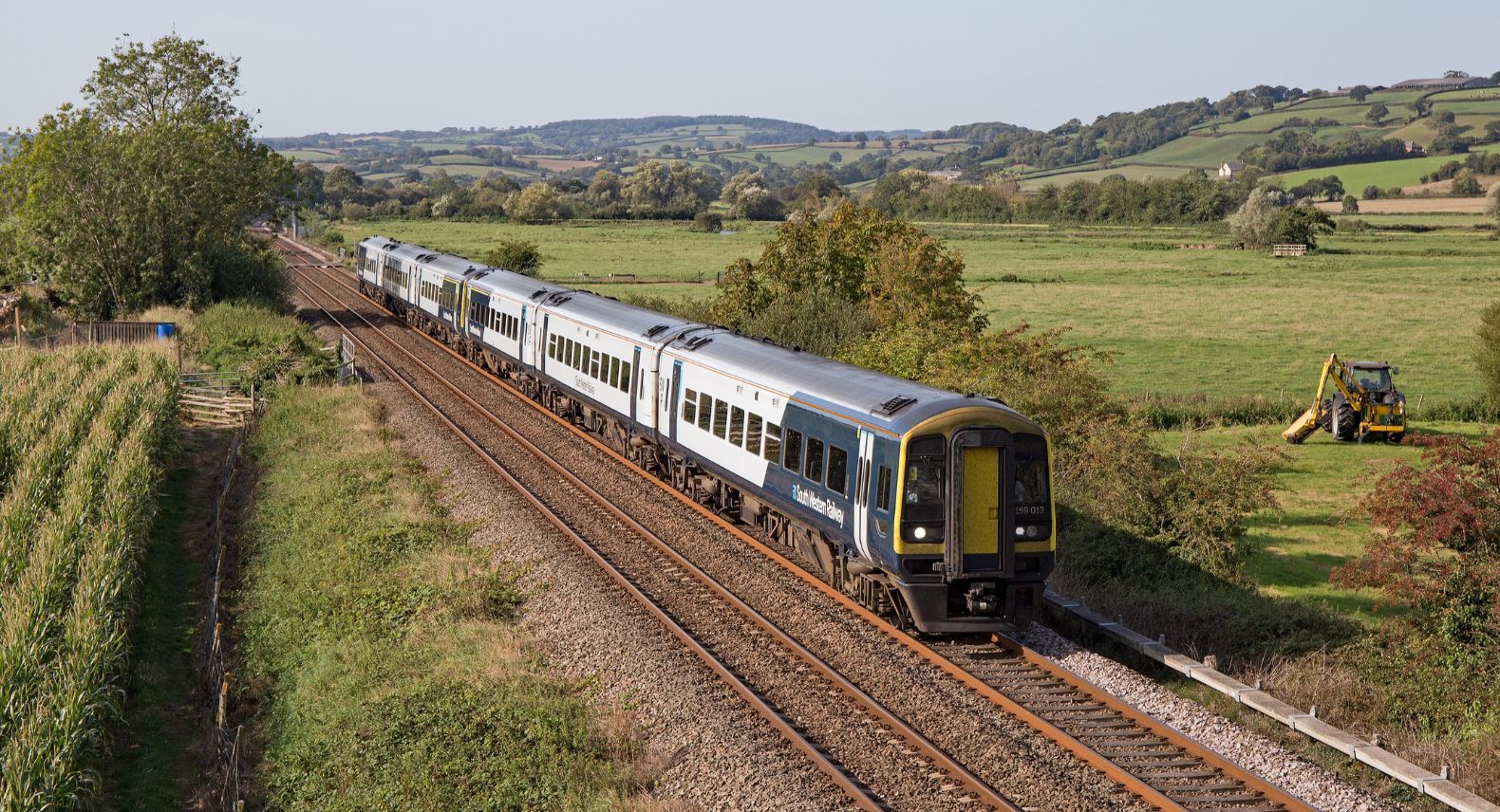 Class 159 train on the West of England line