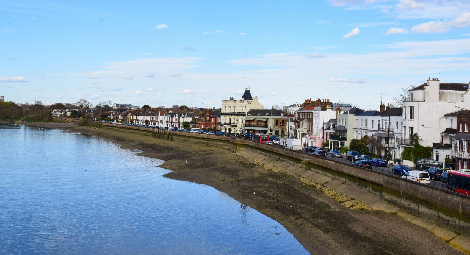 View of the Thames riverside from Barnes Bridge