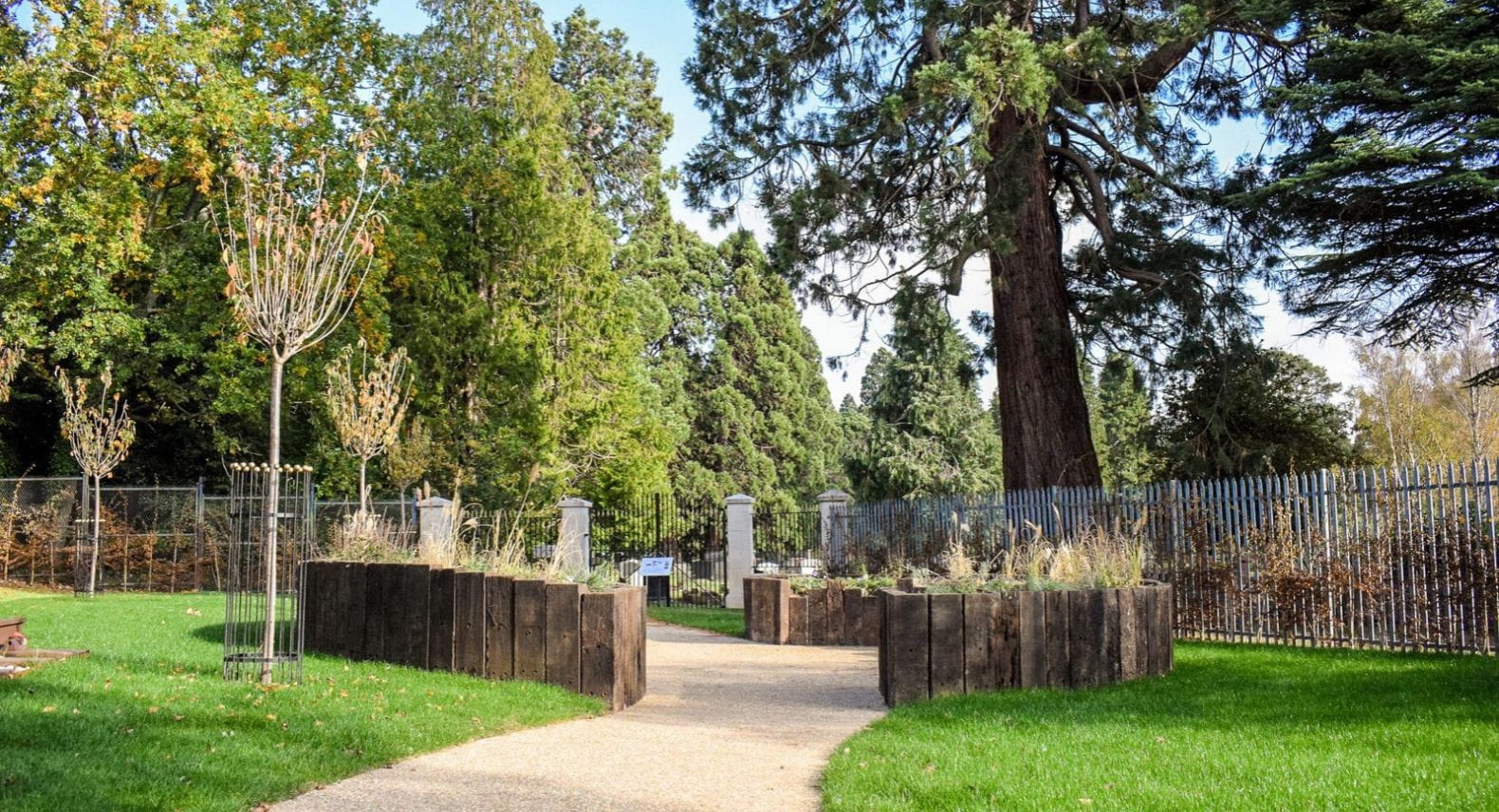 Closer view of Brookwood memorial garden