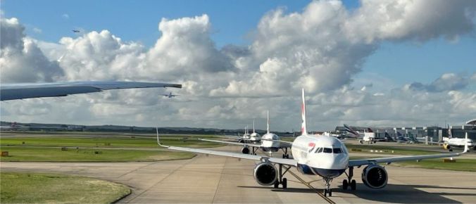 Planes at London Heathrow airport
