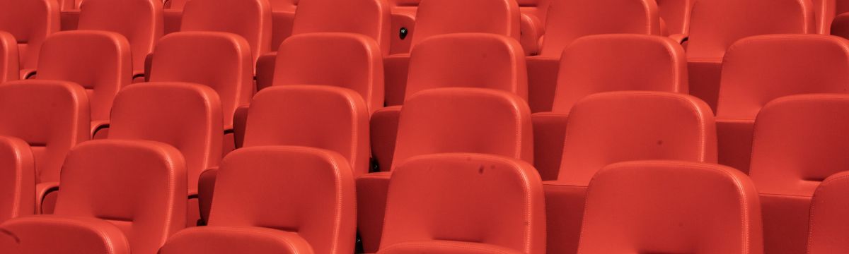 Red seats at Wembley stadium London, UK