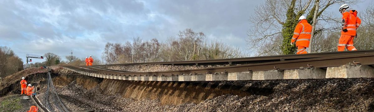 Hook landslip was so severe that it left one track in mid-air, with another badly damaged