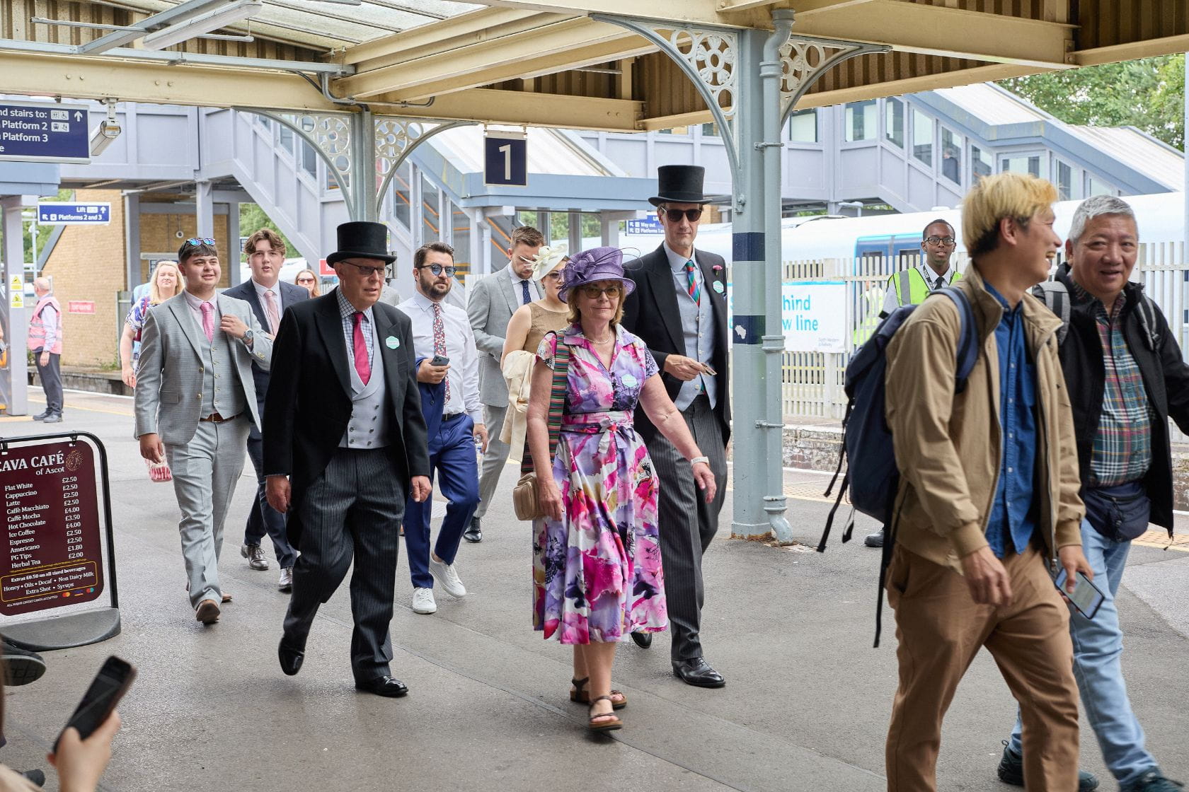 Royal Ascot race-goers at Ascot station - South Western Railway