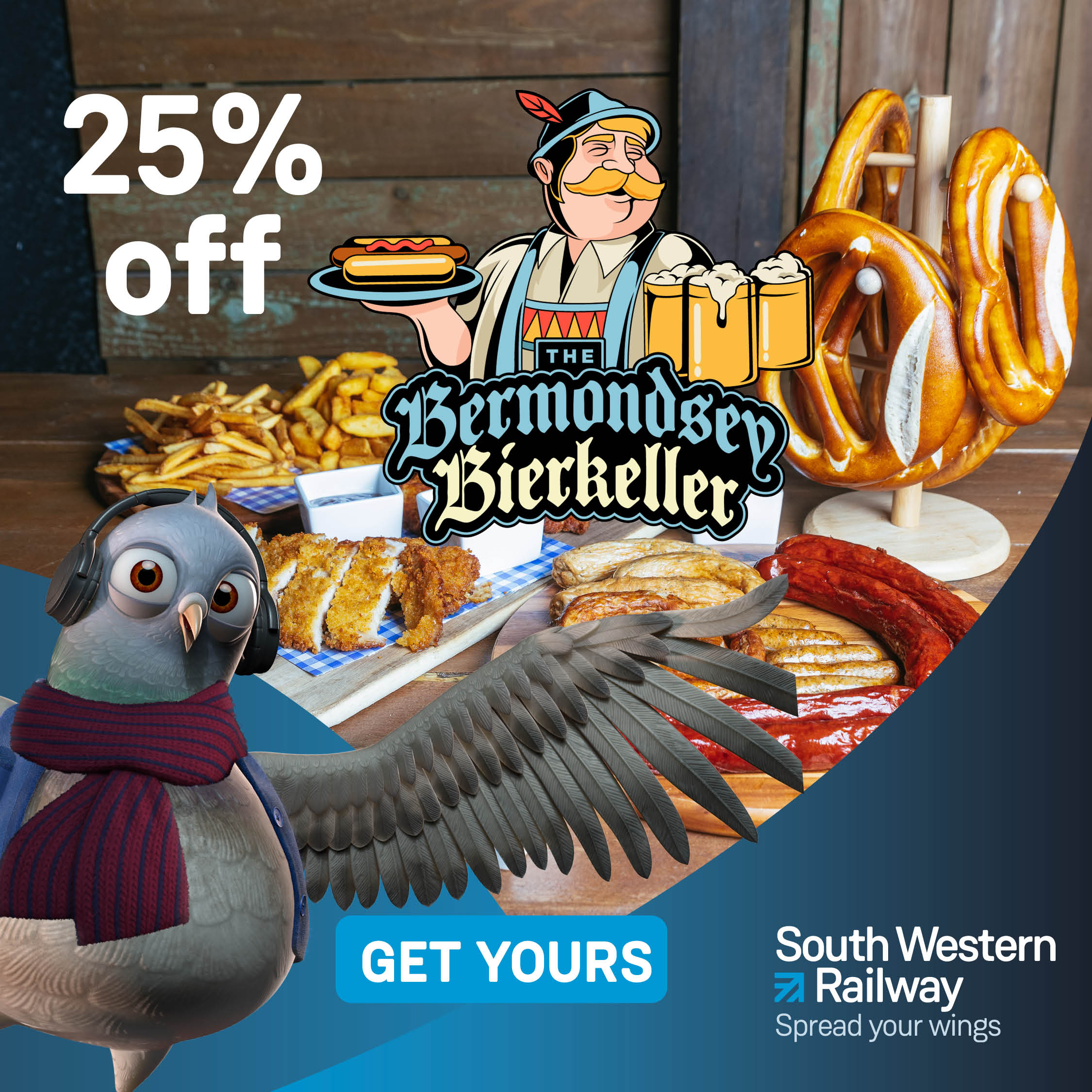 25% off Bermondsey Bierkeller with SWR Rewards from South Western Railway
