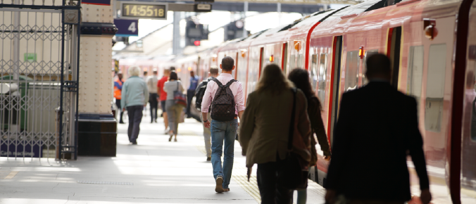 people loading the train