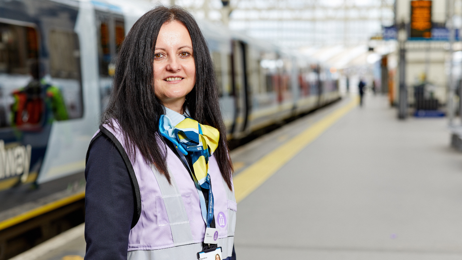 person in a train platform