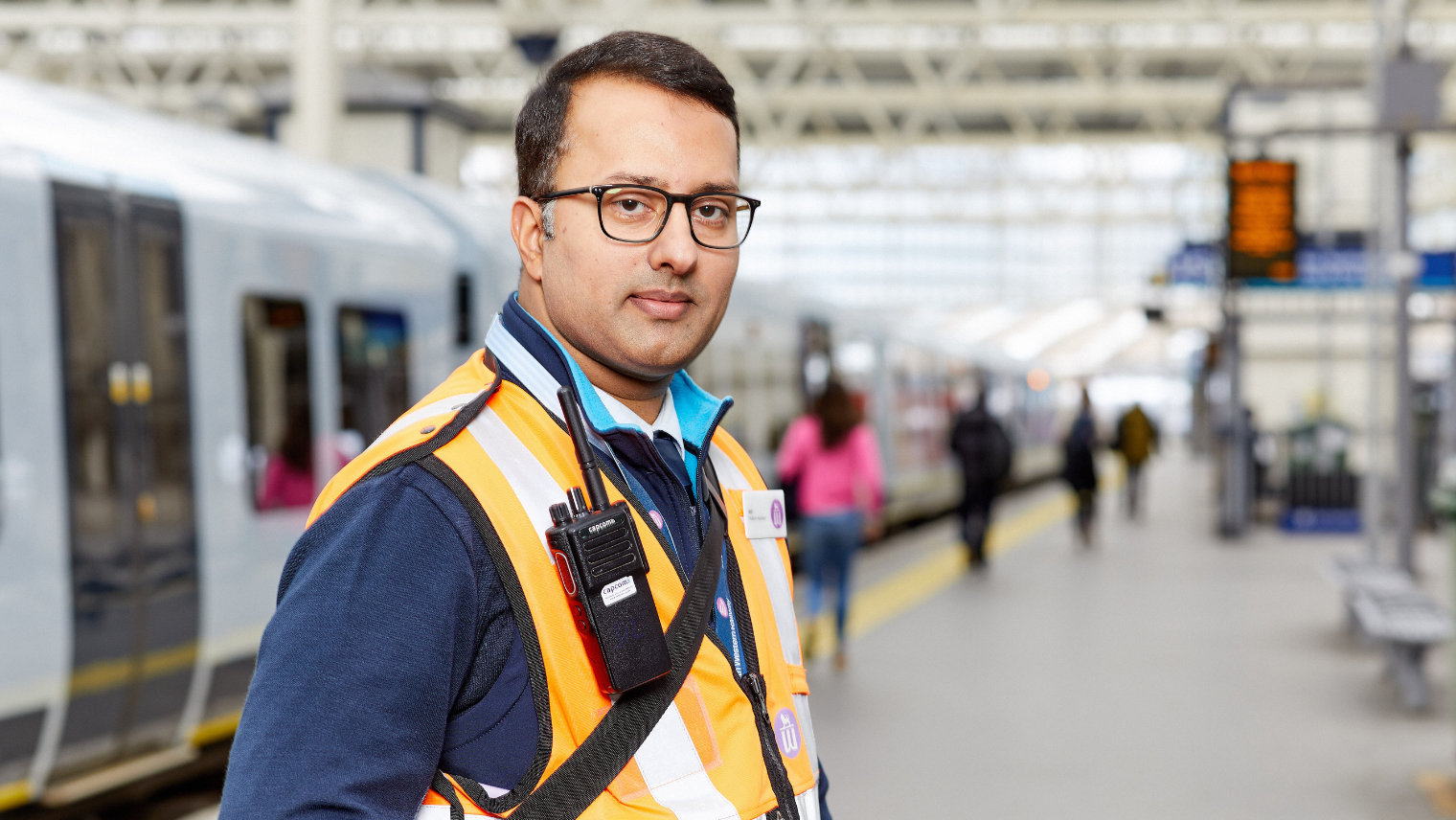 person in a train platform