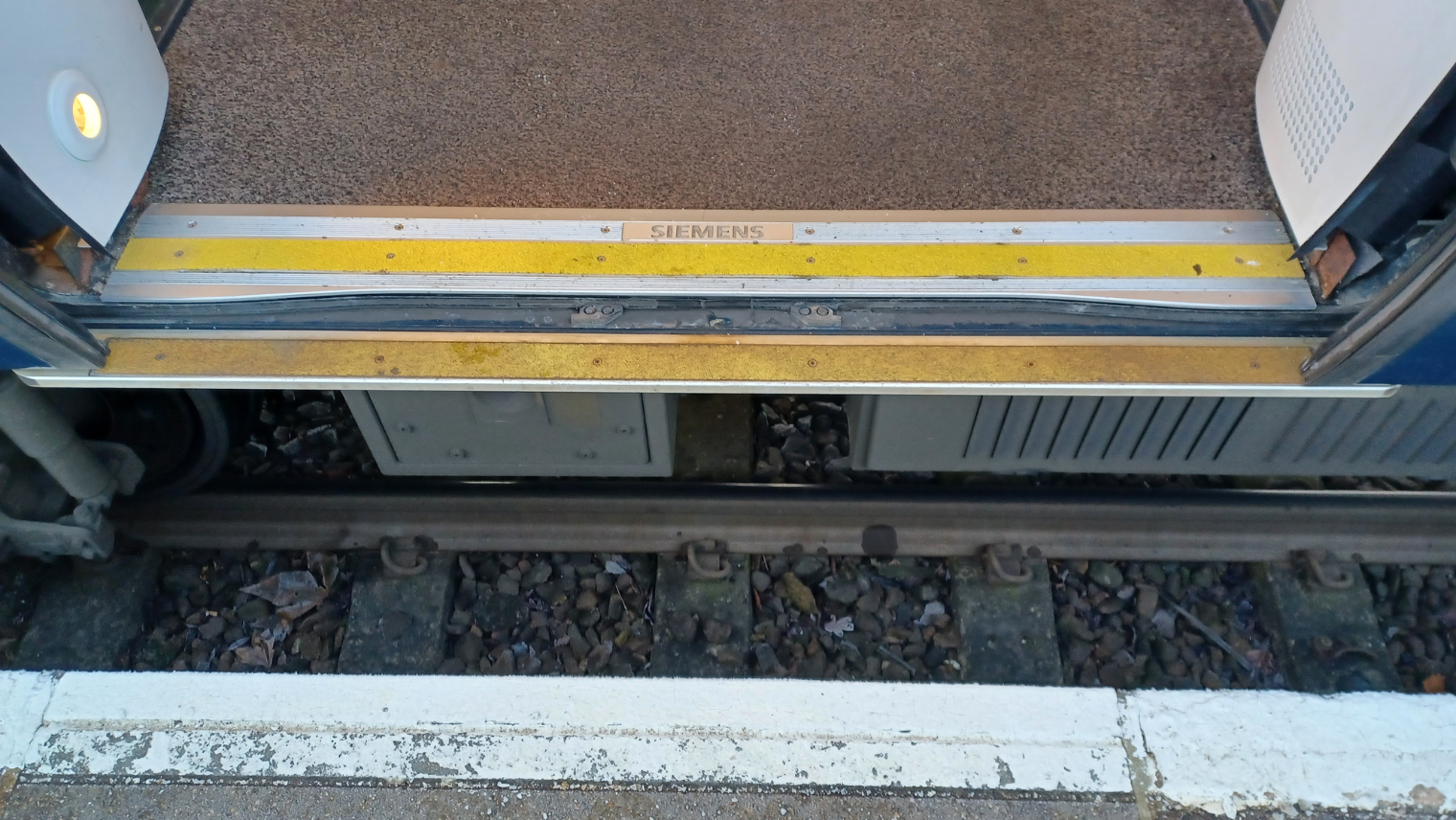 Gap between the train and the platform