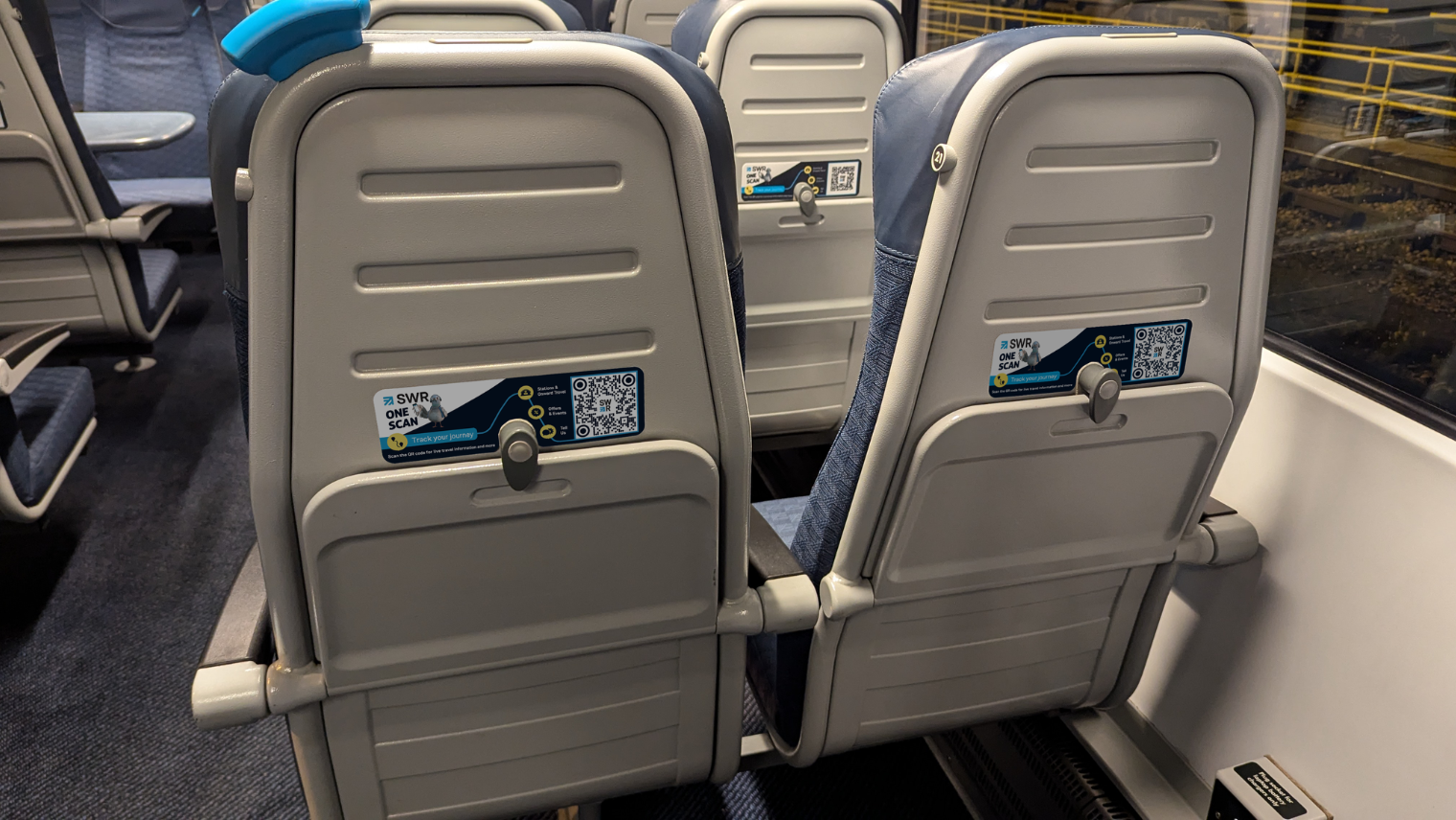 seats inside of the train