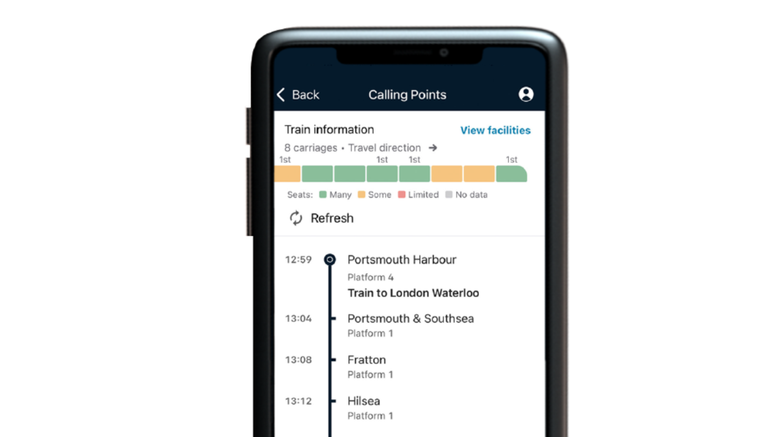 Travel information in the app