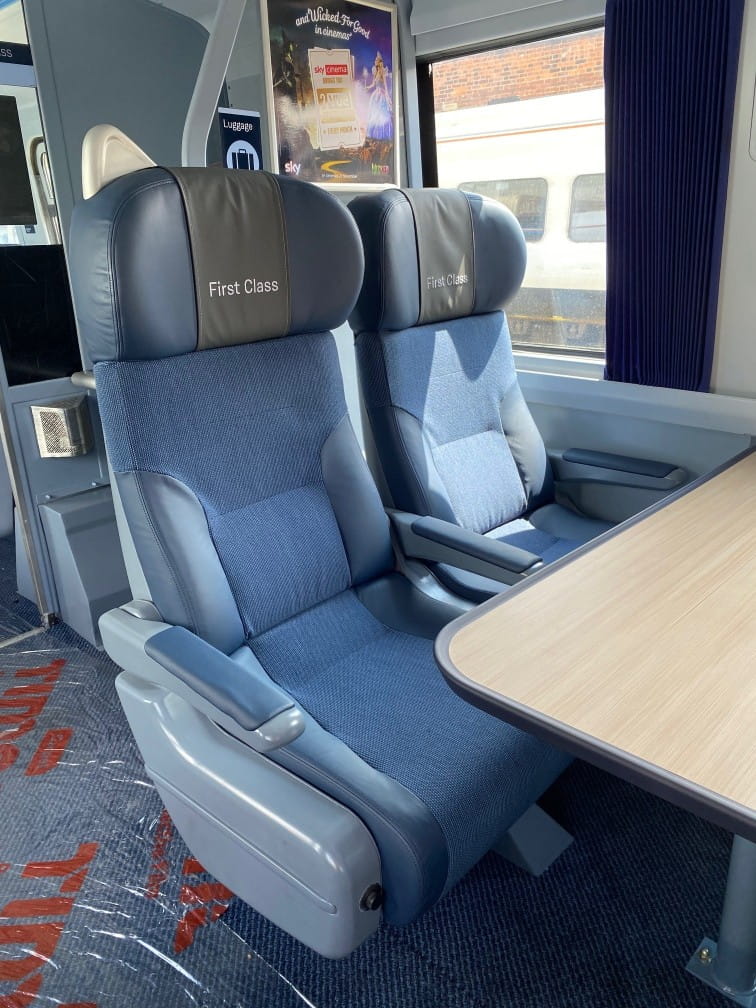 South Western Railway Class 159 refurbished interior - First Class seat