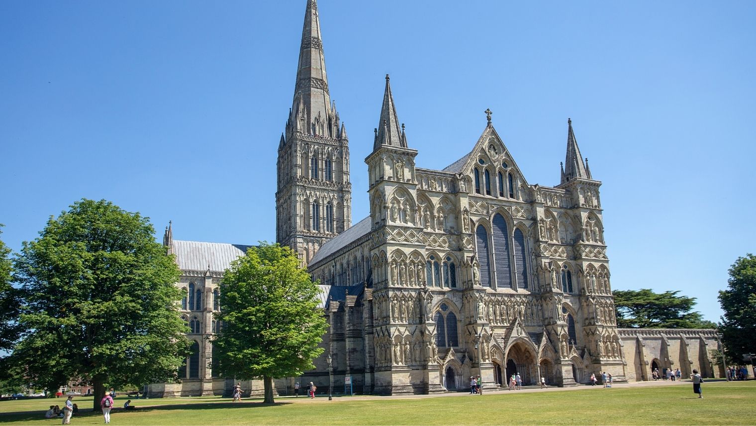 Salisbury cathedral on a summer's day