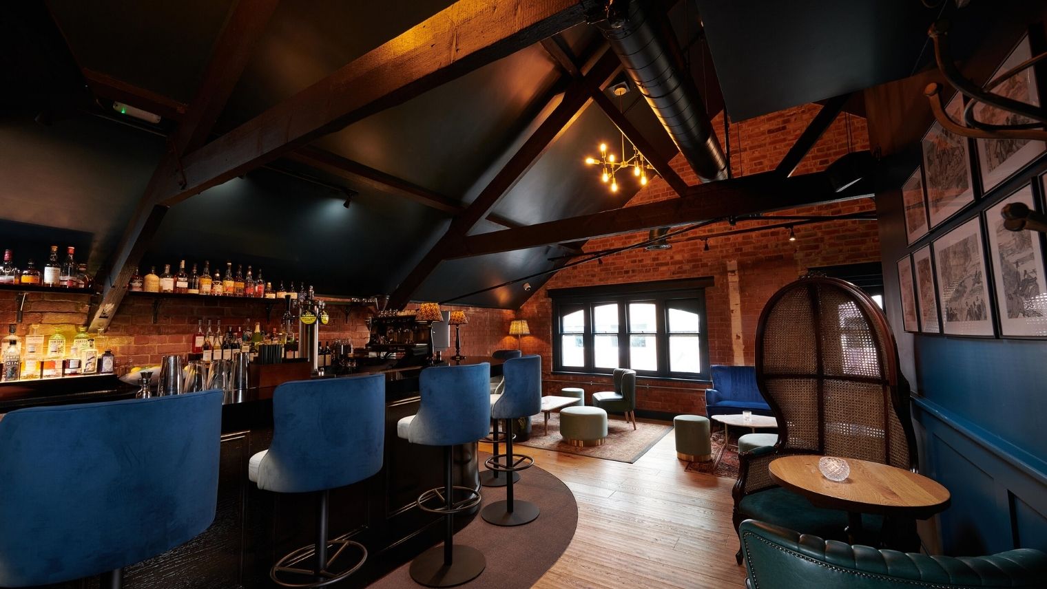 Interior of the Corn Stores restaurant and bar