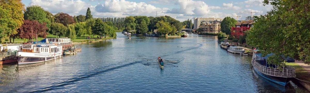 A sports rowboat on the River Kennet in Reading