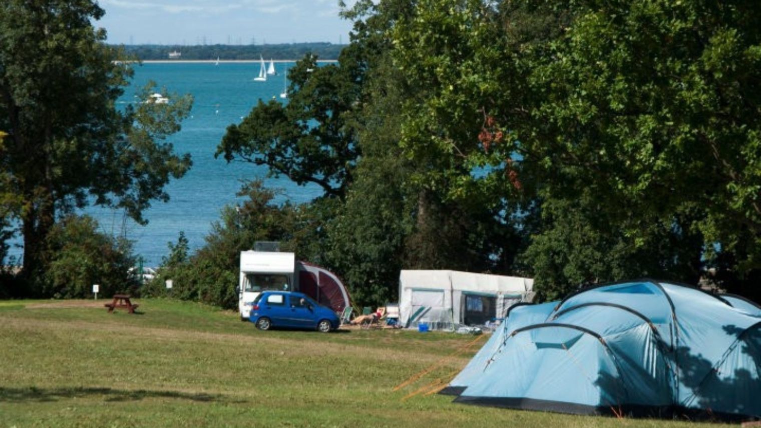 A view over the water from Waverley Park campsite
