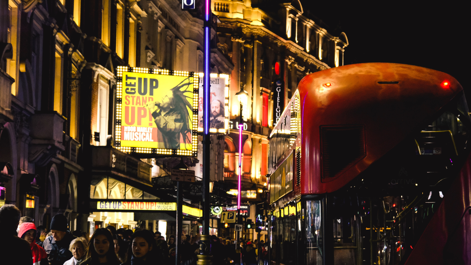 London's West End at night time