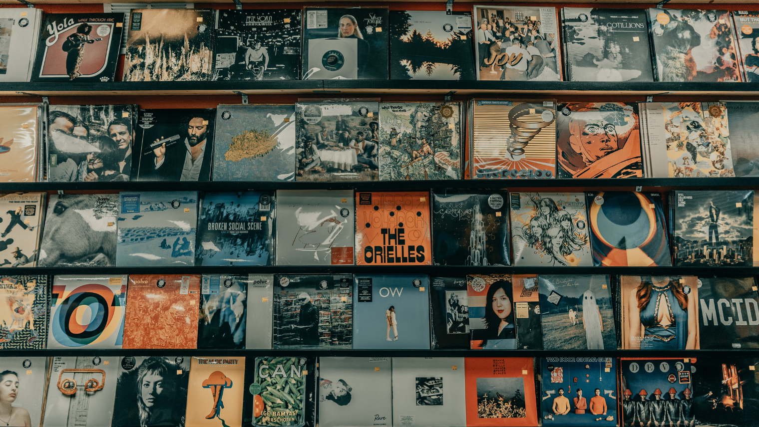 An image of records at a record store