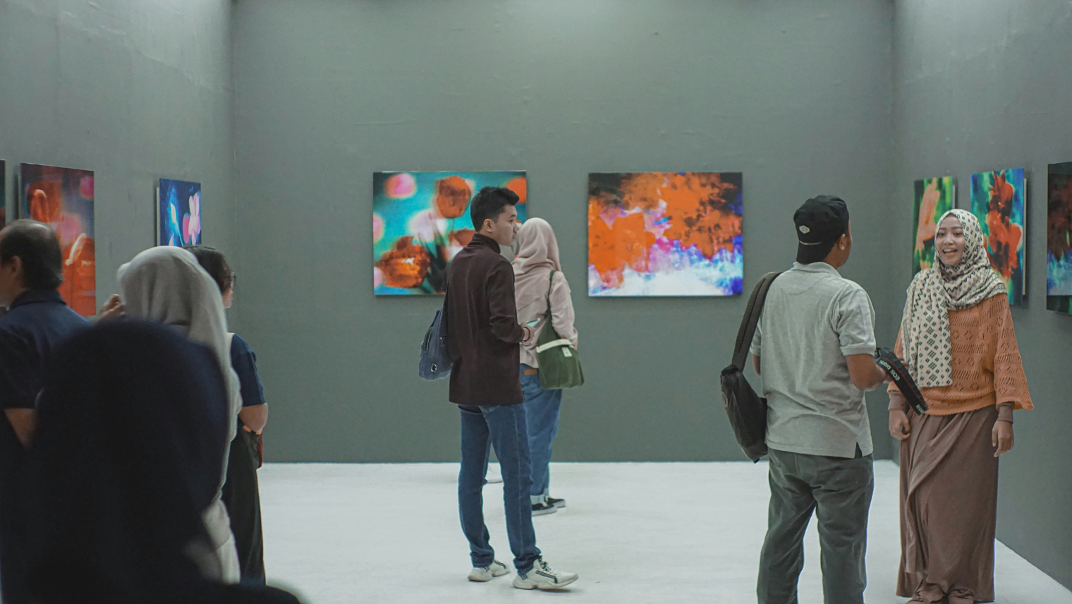 People at an art exhibition