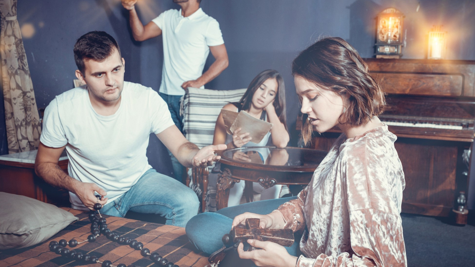 Friends at an escape room