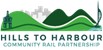 Hills To Harbour Community Rail Partnership with South Western Railway logo