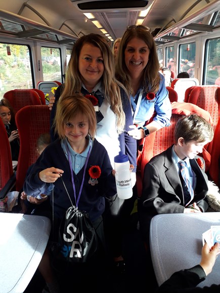 Community Kids on the Isle of Wight enjoying a trip on a South Western Railway train