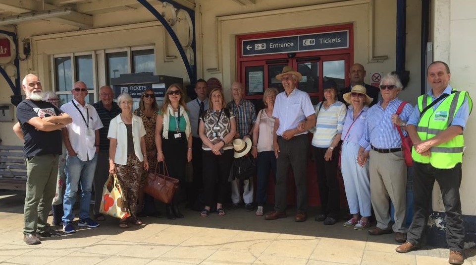 Dementia group members at the station