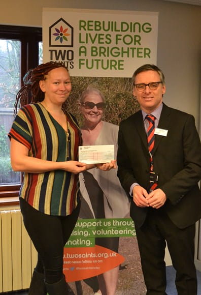 South Western Railway donates &pound;1,000 to Two Saints homeless charity, based across Hampshire and the South of England
