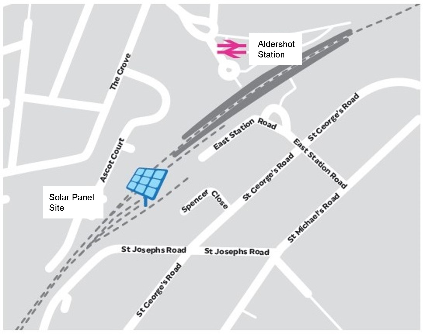 Aldershot station solar project map