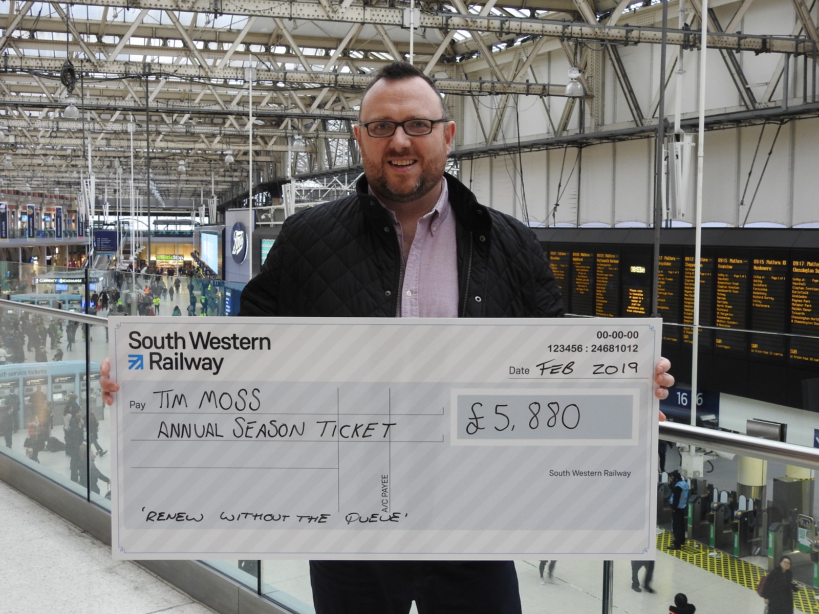 Tim Moss, SWR Passenger & Renew without the Queue winner