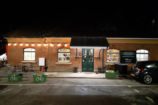 Shawford station cafe at night
