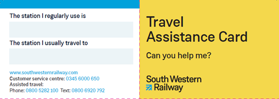 Travel assistance card