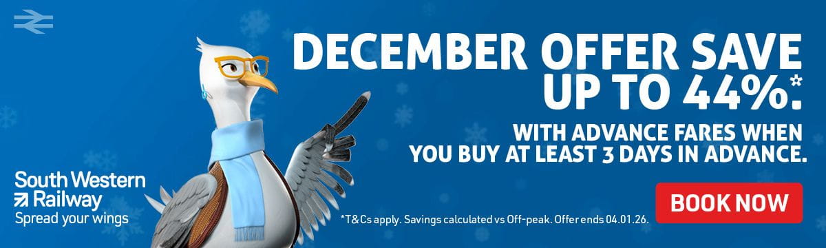 Save up to 44%* with advance fares when you book at least 3 days in advance