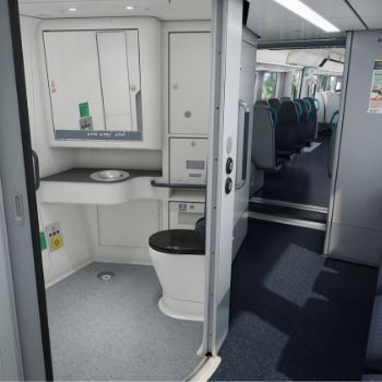 Inside the new 701 trains - washroom area | South Western Railway