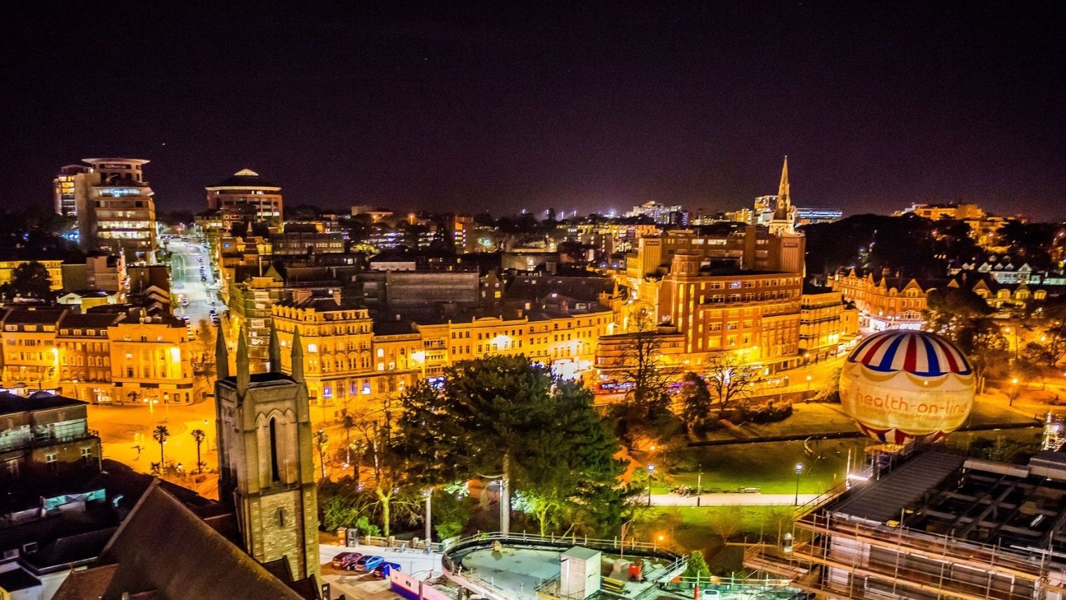 Bournemouth city centre at night
